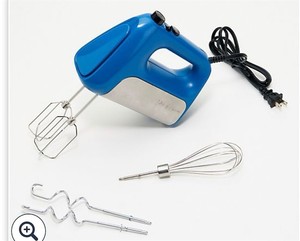 lot 3165 image: Blue Jean Chef Variable Speed Hand Mixer with Dough Hooks and Whisk