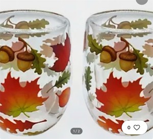 lot 3173 image: Temp-tations Seasonal Set of 2 Double Wall Glasses