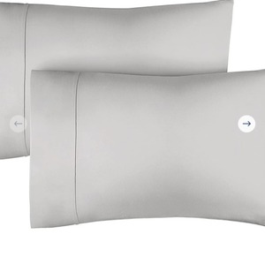 lot 3213 image: 400TC 100% Cotton Set of 2 Pillowcases by Bobby Berk - Grey