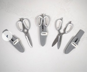 lot 3226 image: Set of 3 Sabatier 10-in-1 Multi-Purpose Shears with Sheath, BLUE