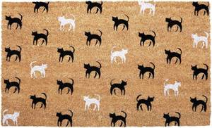 lot 3242 image: NIKKY HOME Coir Doormat Non Slip Front Door Mat Cat Pattern-17x30