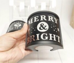 lot 3246 image: Luminara Nightlight Shades with 8 Decorative Inserts Black -Set of 2