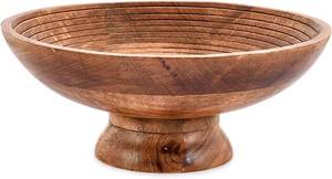 lot 21974 image: NIRMAN Fruit Bowl - Mango Wood Round Serving Bowl for Desserts 12x12x5