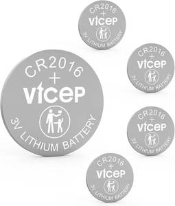 lot 21990 image: 5-Pack CR2016 Lithium Battery for Key Fobs & Car Remotes - 3V Coin Cell