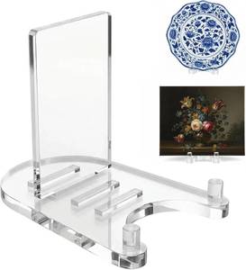 lot 22012 image: Acrylic Easel Display, Adjustable Clear Plate Stand for 12-17 Plates