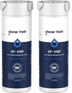 lot 22020 image: GLACIER FRESH XWF Replacement for GE XWF Refrigerator Water Filter 2 Pack