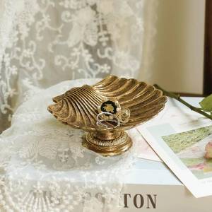 lot 22040 image: NIKKY HOME Seashell Ring Holder Jewelry Tray, Small Gold Trinket Dish