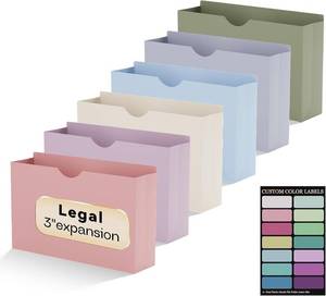 lot 22049 image: Plastic 3 Inch File Jackets Legal Size,12 Pack Manilla Pocket Folder