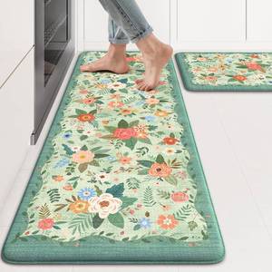 lot 22051 image: KIMODE Anti Fatigue Mats for Kitchen Floor Green Farmhouse Kitchen Rugs