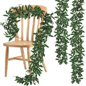 lot 22052 image: RECUTMS Artificial Olive Leaves Vine Garland with Berry 2Pcs 6.2Ft Silk Ivy