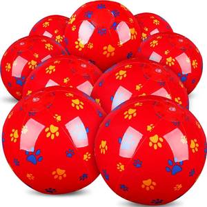 lot 22066 image: Hollowfly 12 Pack Red Dog Paw Beach Balls Kids 7.87, Pool Party Favors