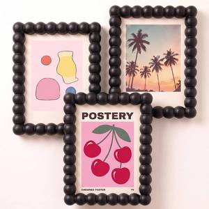 lot 22078 image: AceOrbit 3 Pcs Beaded Picture Frames for Dorm, 5x7 Inch, Black