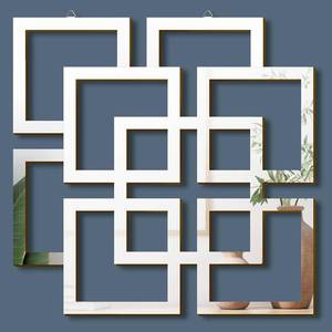 lot 22106 image: Weysat 2 Pieces Silver Mirrored Wall Decor 11.8 x 11.8, Silver, Mirrored