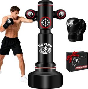 lot 22124 image: Heavy Punching Bag for Adults Teens, Standing Boxing Bag with Gloves