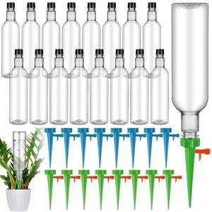 lot 22129 image: SiliFine 16-Set Plant Watering Kit with Self-Watering Spikes, 26oz Bottles