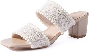 lot 22136 image: N.N.G Women Heels Sandals Braided Nude Leather Woven Strappy Pumps size 41