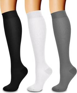 lot 22138 image: 3-Pack Medical Compression Socks for Women and Men, Circulation Support - SM