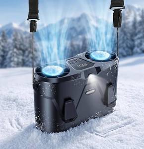 lot 22143 image: Portable Waist Fan with 2 Ice Plates & Flashlight, 100 Speeds, 10000mAh