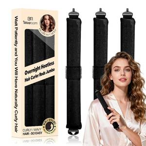 lot 22148 image: Heatless Curls Overnight, Satin Curling Rods to Sleep in, 3 Pcs
