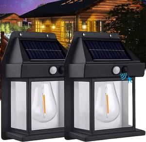 lot 22157 image: 2 Pack Solar Wall Lights, Wireless Lights with 3 Modes & Motion Sensor