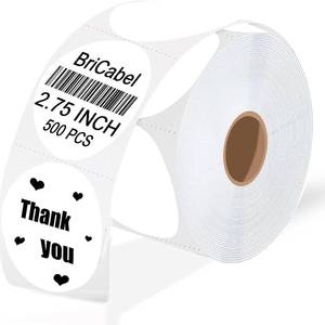 lot 22180 image: 2.75 Inch White Circle Thermal Printer Labels,500 Round LabelsRoll