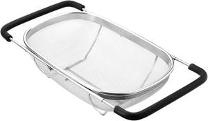 lot 22197 image: Fine Mesh Colander Over The Sink 6 Quart Stainless Steel Strainer Basket