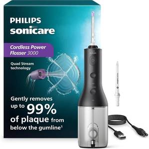 lot 22199 image: Philips Sonicare Cordless Power Flosser 3000, Water Flosser, 2 Nozzles