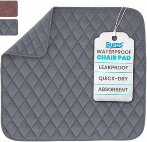 lot 22222 image: Sures Waterproof Chair Pads for Incontinence (22 x 21) - Washable - 2pk