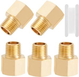 lot 22237 image: Brass Pipe Fitting 14 NPT Male to 38 NPT Female Reducer Adapter 5pcs