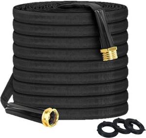 lot 22245 image: 25ft Non-Expanding Garden Hose, Ultra-Light, Burst-Resistant & Flexible