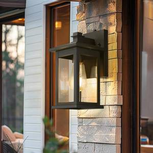 lot 22278 image: Emliviar Dusk-to-Dawn Porch Light, Matte Black, Photocell, 1803EW1-PC BK