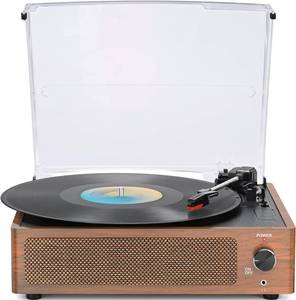 lot 22284 image: Vintage Record Players for Vinyl with Speakers,Retro Deep Brown