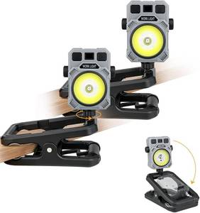 lot 22293 image: Rechargeable Magnetic LED Work Light with 360  Clip, 5 Modes, 9000LM(2-Pack)