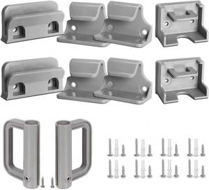 lot 22336 image: Retractable Baby Gate Replacement Parts, Wall Mounting Hardware Kit, Gray