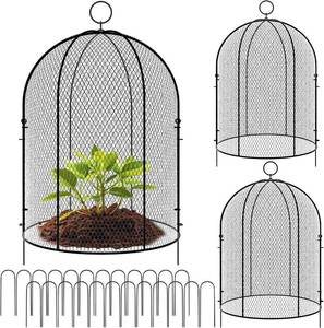 lot 22345 image: Novabright 2-Pack Garden Cloches 12x16 (Black)