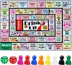 lot 22347 image: Fofeadm Drinking Board Games for Adults, Rubber Mat Game, 2-8 Players