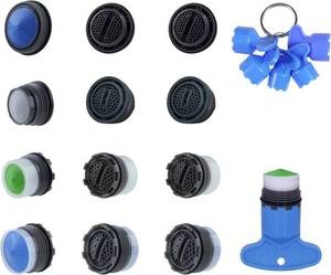 lot 22357 image: Hibbent 12 Pcs Faucet Aerators  6 Pcs Wrenches, Inserts for Sink M16.5-24