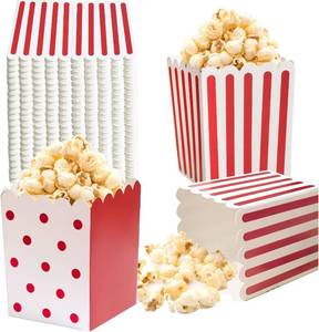 lot 22364 image: Winoo Design 100 PK Mini Popcorn Boxes - Small Paper Holders for Party