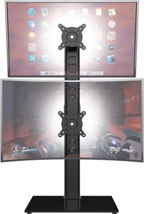 lot 22365 image: Dual Monitor Stand - Vertical Stack Free-Standing Riser for Two 13-34in