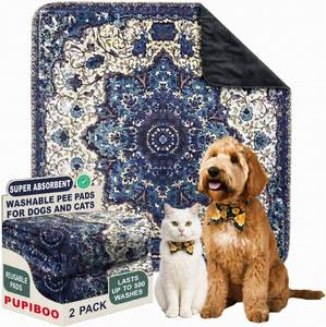 lot 22372 image: PUPIBOO Washable Pee Pads for Dogs and Cats - Leak-Proof Waterproof Non-Slip