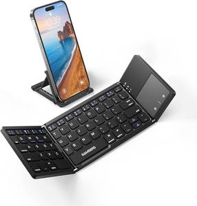 lot 22381 image: Samsers Foldable Bluetooth Keyboard with Touchpad, Ultra Slim Compact,Black
