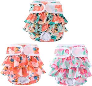 lot 22391 image: Washable Dog Diapers Female 3 Pack, Reusable, Absorbent, Leak-Proof, XS