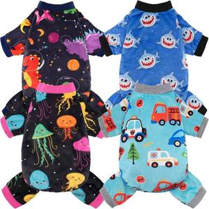 lot 22392 image: 4-Pack Dog Pajamas Soft Lightweight Recovery Suit Onesie for SmallMed Dogs