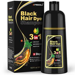 lot 22397 image: MEIDU Black Hair Dye Shampoo 3-in-1 for GrayBlack Hair, Herbal 500ml