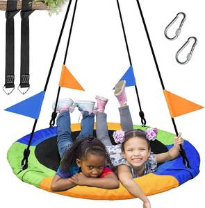 lot 22400 image: PACEARTH 40-Inch Saucer Tree Swing, 660 lb Capacity, 2 Straps, Adjustable Ropes