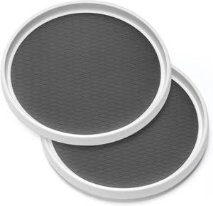 lot 22406 image: 2-Pack 12-Inch Non-Skid Lazy Susan Turntable for Pantry, Kitchen, Cabinets