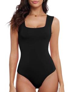 lot 99883 image: DSPSAM Shapewear Bodysuit Black Sleeveless Tank Casual Tops for Women Body Suits for Going Out Date Night (Black, Large)