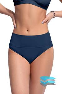lot 99940 image: Period Swimwear Mid Waist Bathing Suits Swim Bikini Bottoms(Dark Blue L)