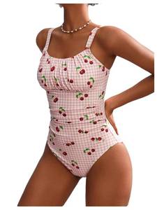 lot 99949 image: BEAUDRM Womens Floral One Piece Swimsuit Y2K Bathing Suits Swimwear small