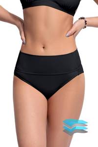lot 99964 image: Period Swimwear Mid Waist Bathing Suits Swim Bikini Bottoms(Black S)